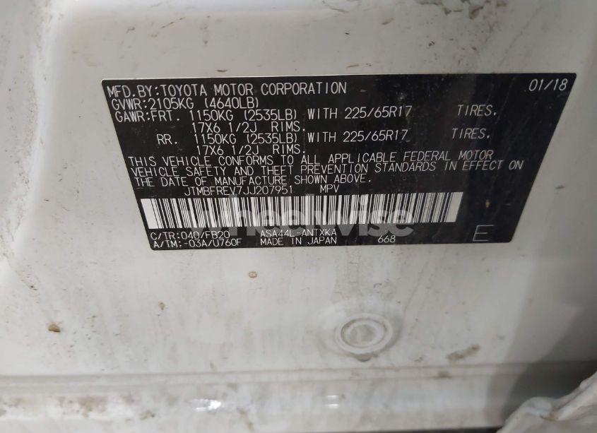 Photo 9 of 2018 Toyota Rav4 LE (VIN JTMBFREV7JJ207951)