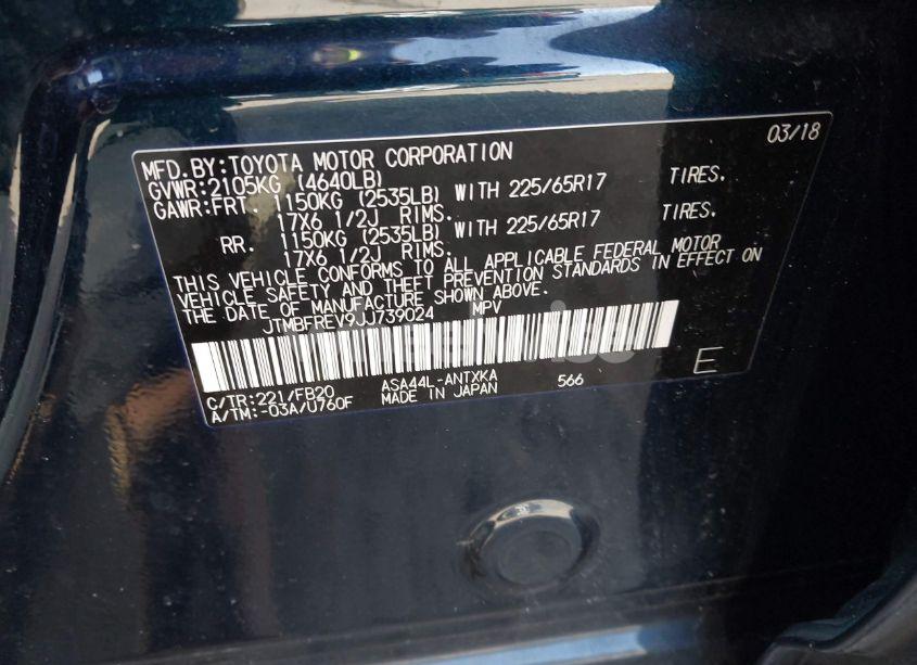 Photo 9 of 2018 Toyota Rav4 LE (VIN JTMBFREV9JJ739024)