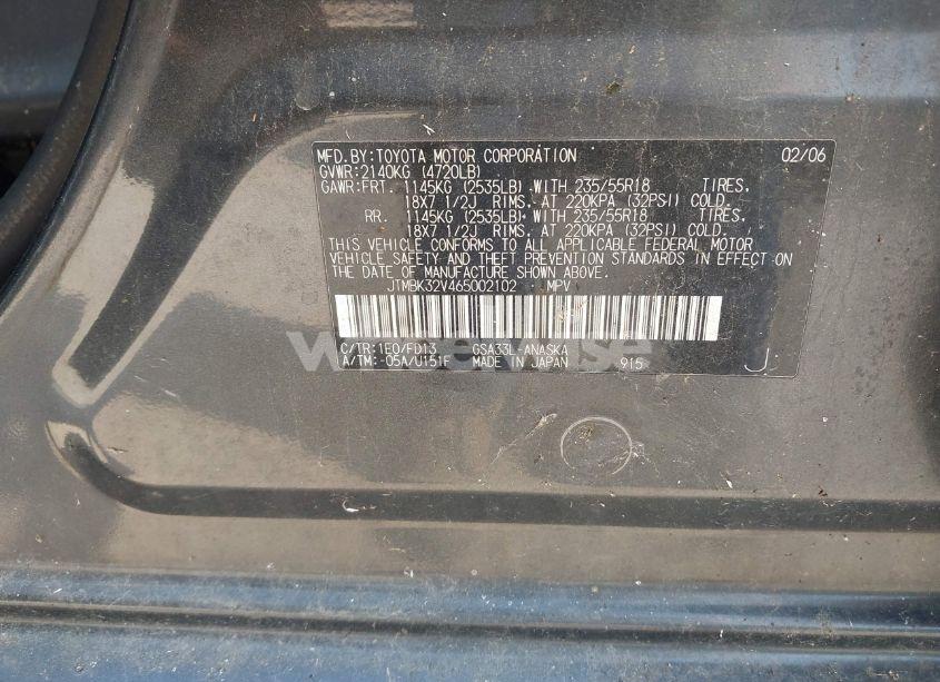 Photo 9 of 2006 Toyota Rav4 SPORT V6 (VIN JTMBK32V465002102)