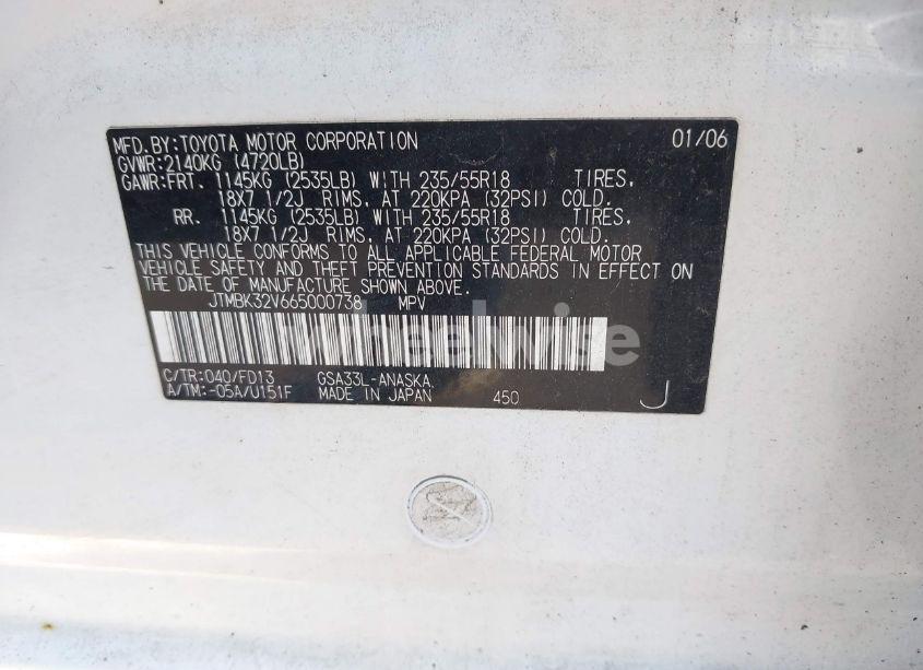 Photo 9 of 2006 Toyota Rav4 SPORT V6 (VIN JTMBK32V665000738)