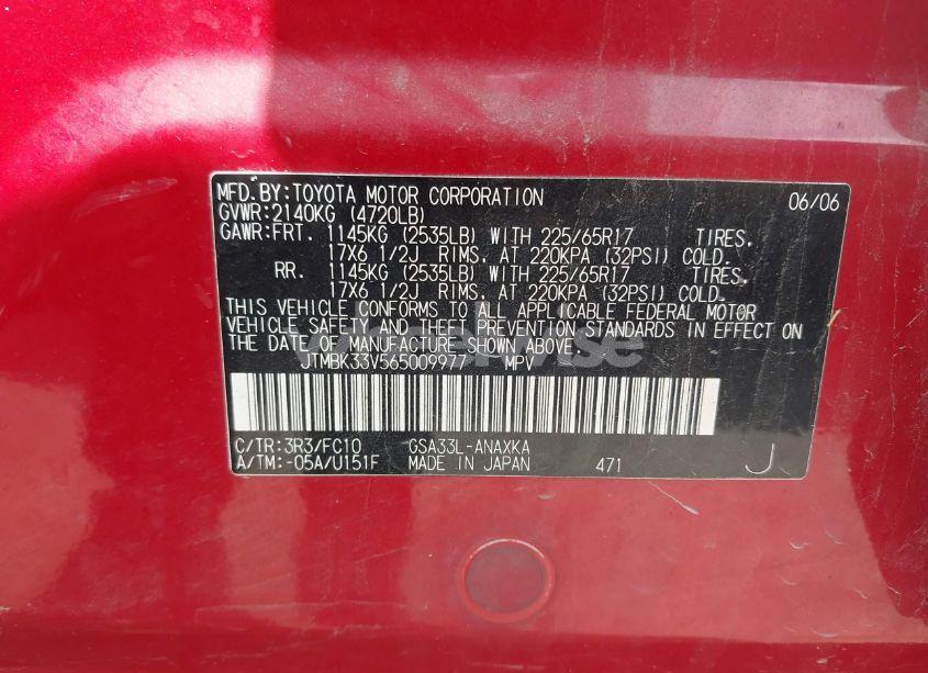 Photo 9 of 2006 Toyota Rav4 BASE V6 (VIN JTMBK33V565009977)