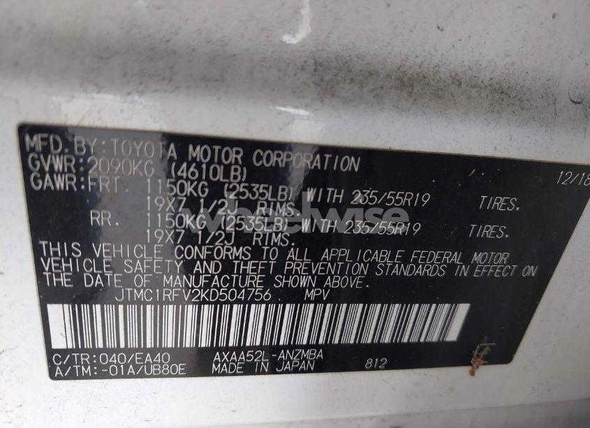 Photo 9 of 2019 Toyota Rav4 XLE PREMIUM (VIN JTMC1RFV2KD504756)