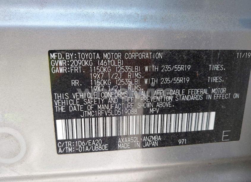 Photo 9 of 2020 Toyota Rav4 XLE PREMIUM (VIN JTMC1RFV5LD519088)