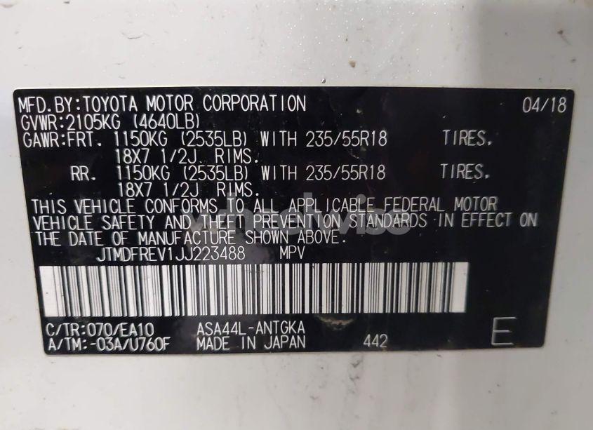 Photo 9 of 2018 Toyota Rav4 LIMITED (VIN JTMDFREV1JJ223488)