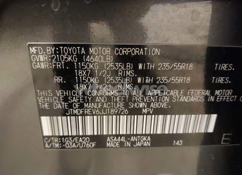 Photo 9 of 2018 Toyota Rav4 LIMITED (VIN JTMDFREV6JJ189726)