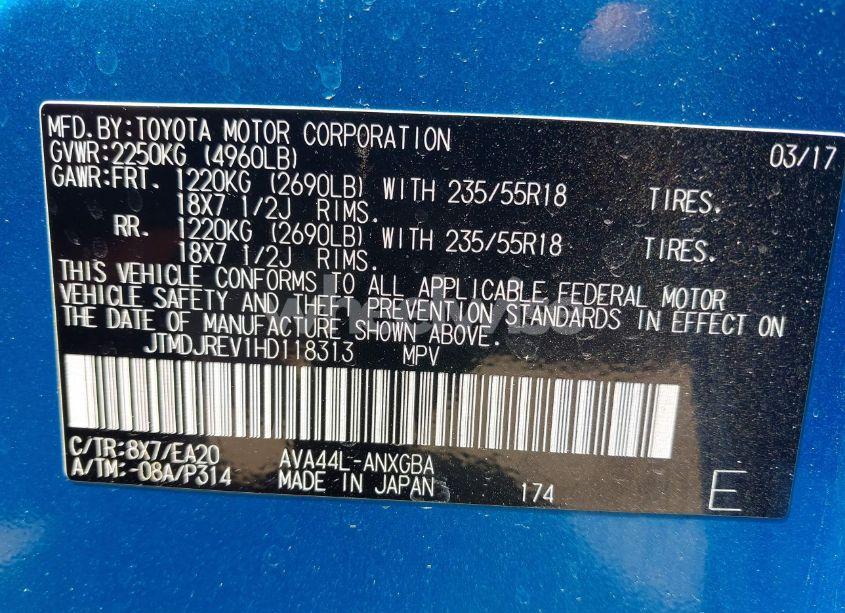 Photo 9 of 2017 Toyota Rav4 HYBRID LIMITED (VIN JTMDJREV1HD118313)