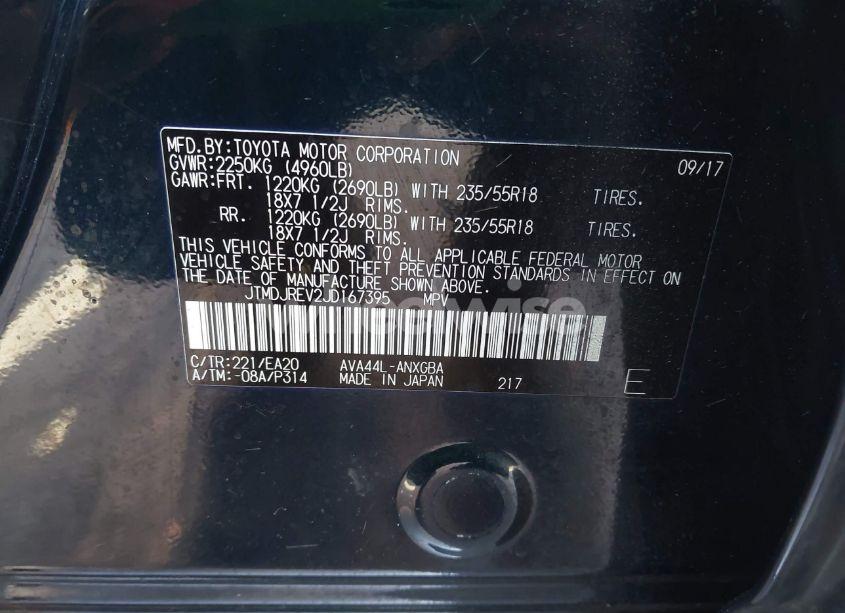 Photo 9 of 2018 Toyota Rav4 HYBRID LIMITED (VIN JTMDJREV2JD167395)