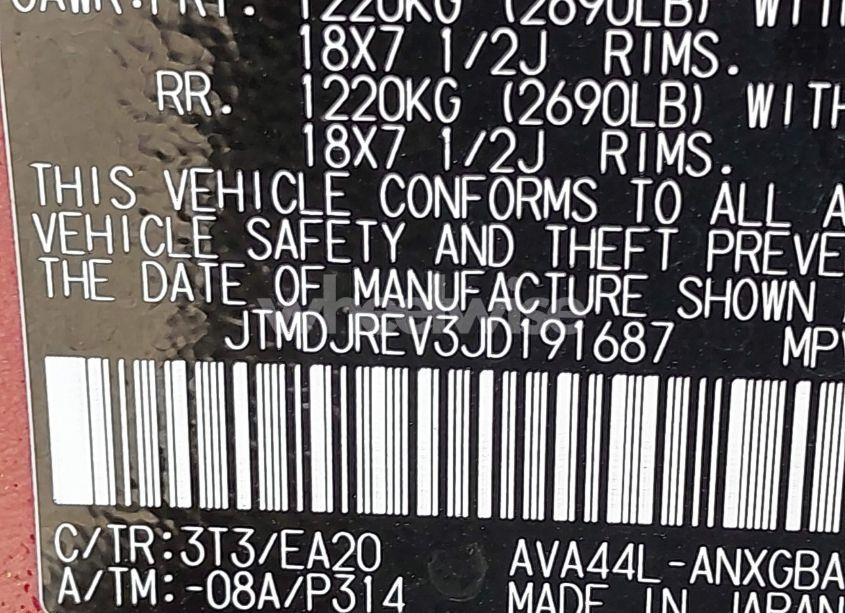 Photo 9 of 2018 Toyota Rav4 HYBRID LIMITED (VIN JTMDJREV3JD191687)