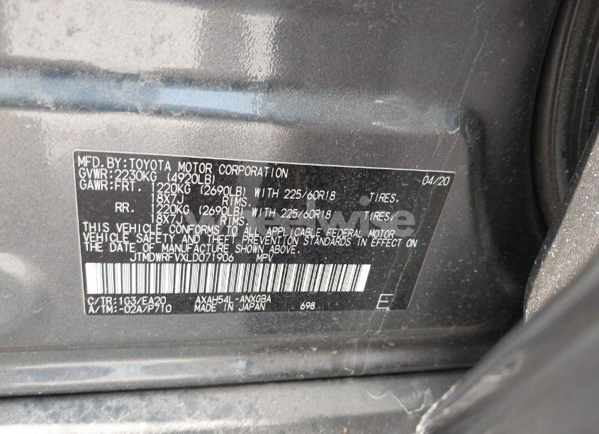 Photo 9 of 2020 Toyota Rav4 HYBRID LIMITED (VIN JTMDWRFVXLD071906)