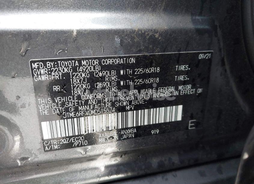 Photo 9 of 2021 Toyota Rav4 HYBRID XSE (VIN JTME6RFV0MD515574)