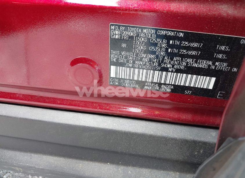 Photo 9 of 2019 Toyota Rav4 LE (VIN JTMF1RFV1KD511159)