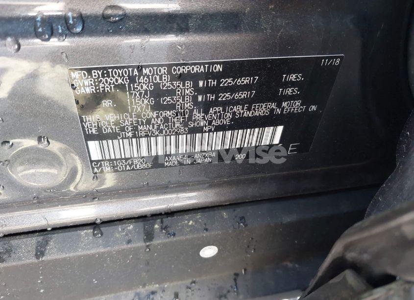 Photo 9 of 2019 Toyota Rav4 LE (VIN JTMF1RFV3KJ002983)