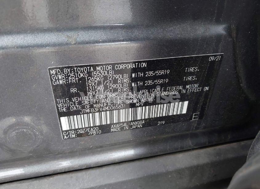 Photo 9 of 2021 Toyota Rav4 PRIME XSE (VIN JTMFB3FV4MD065831)