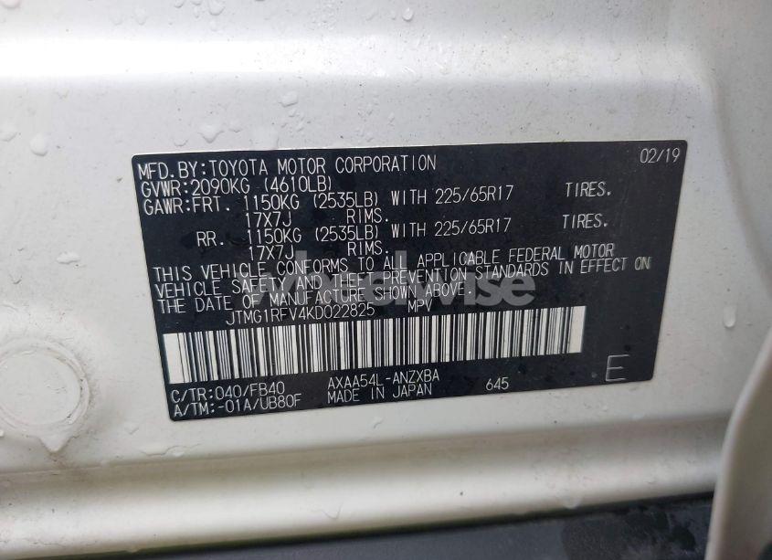 Photo 9 of 2019 Toyota Rav4 LE (VIN JTMG1RFV4KD022825)