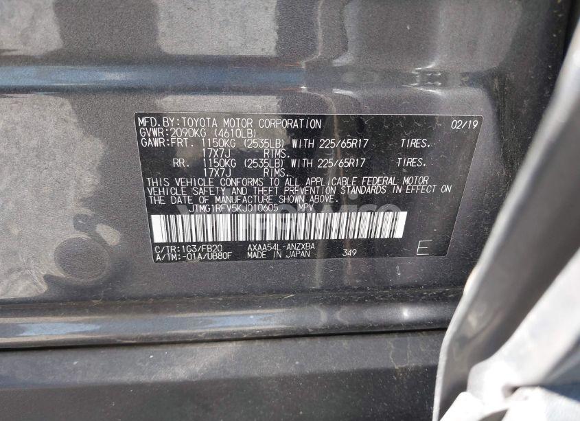 Photo 9 of 2019 Toyota Rav4 LE (VIN JTMG1RFV5KJ010605)