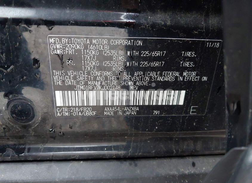 Photo 9 of 2019 Toyota Rav4 LE (VIN JTMG1RFV7KJ002148)