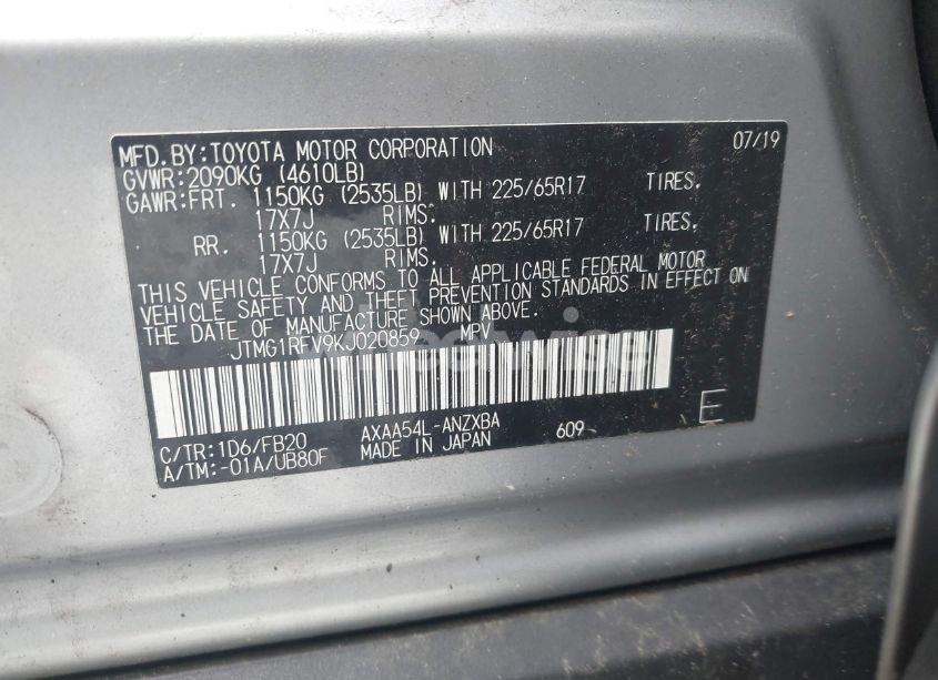 Photo 9 of 2019 Toyota Rav4 LE (VIN JTMG1RFV9KJ020859)