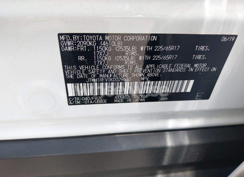 Photo 9 of 2019 Toyota Rav4 LE (VIN JTMH1RFV1KD029610)