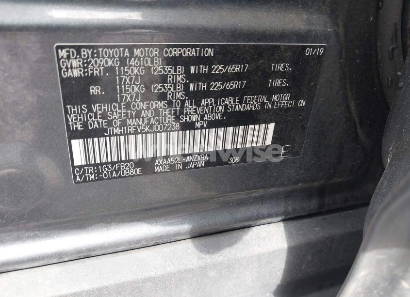 Photo 9 of 2019 Toyota Rav4 LE (VIN JTMH1RFV5KJ007238)