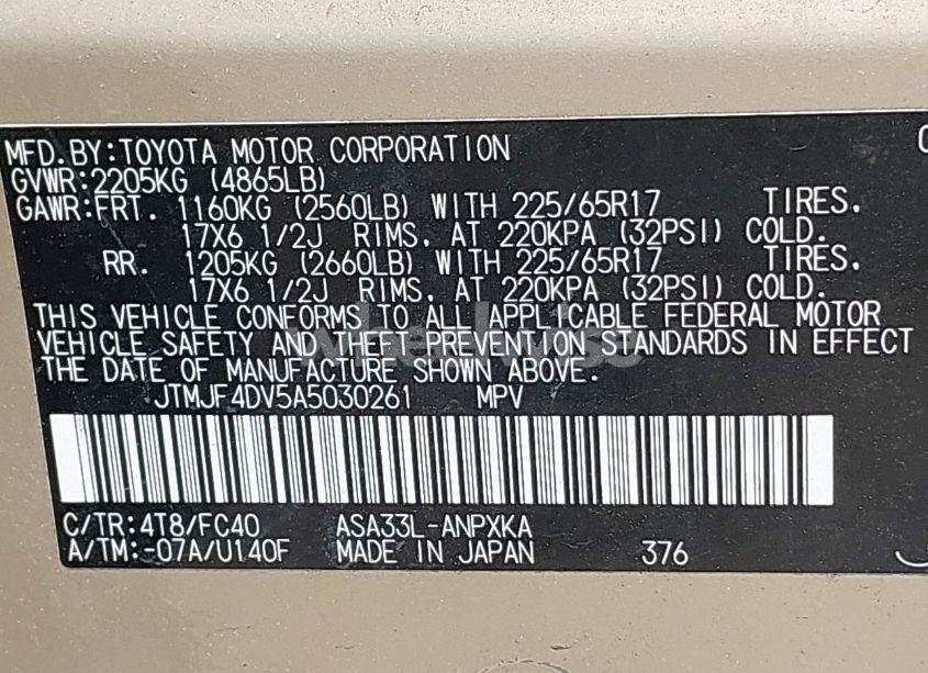 Photo 9 of 2010 Toyota Rav4 (VIN JTMJF4DV5A5030261)