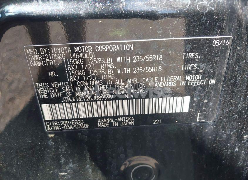 Photo 9 of 2016 Toyota Rav4 SE (VIN JTMJFREV2GJ089599)