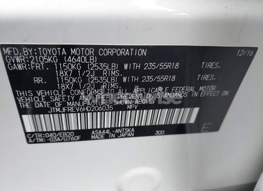 Photo 9 of 2017 Toyota Rav4 SE (VIN JTMJFREV6HD206035)