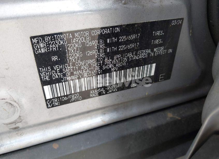 Photo 9 of 2024 Toyota Rav4 HYBRID LE (VIN JTMMWRFV1RD230191)