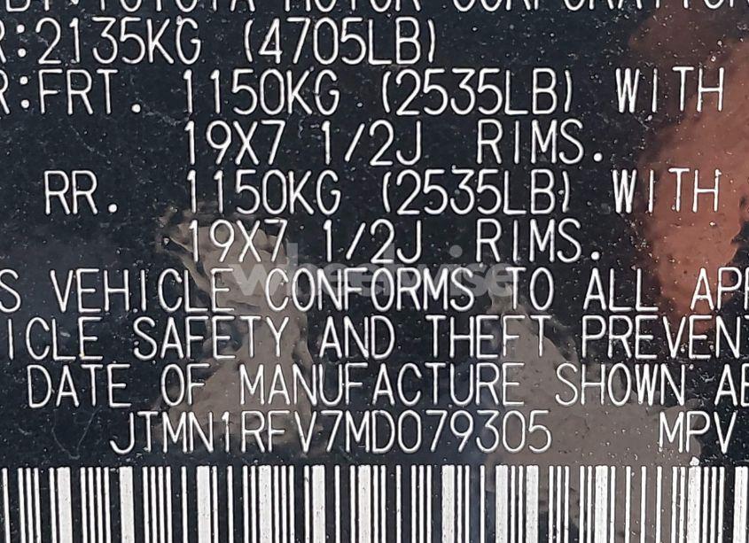 Photo 9 of 2021 Toyota Rav4 LIMITED (VIN JTMN1RFV7MD079305)