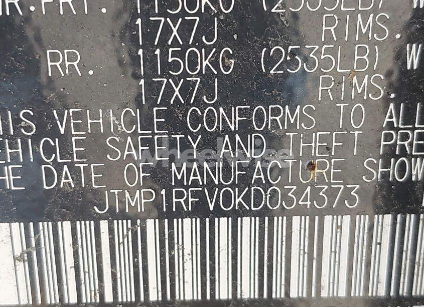 Photo 9 of 2019 Toyota Rav4 XLE (VIN JTMP1RFV0KD034373)