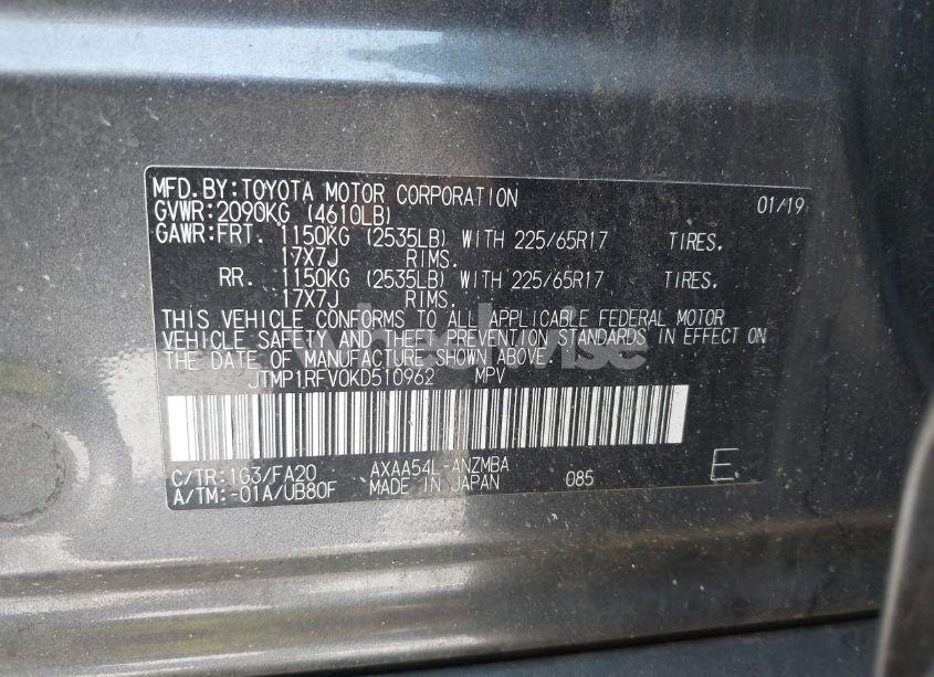 Photo 9 of 2019 Toyota Rav4 XLE (VIN JTMP1RFV0KD510962)