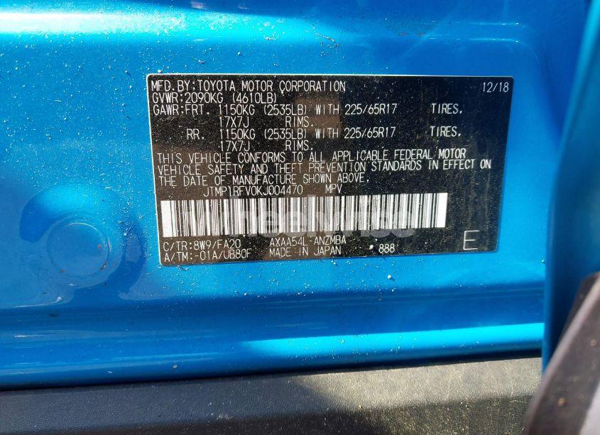 Photo 9 of 2019 Toyota Rav4 XLE (VIN JTMP1RFV0KJ004470)