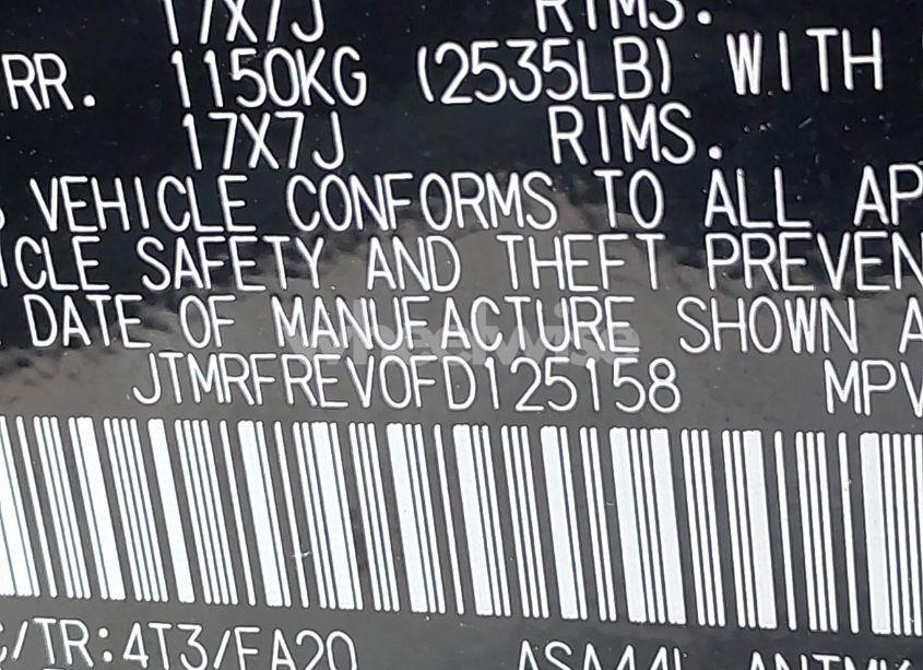 Photo 9 of 2015 Toyota Rav4 XLE (VIN JTMRFREV0FD125158)