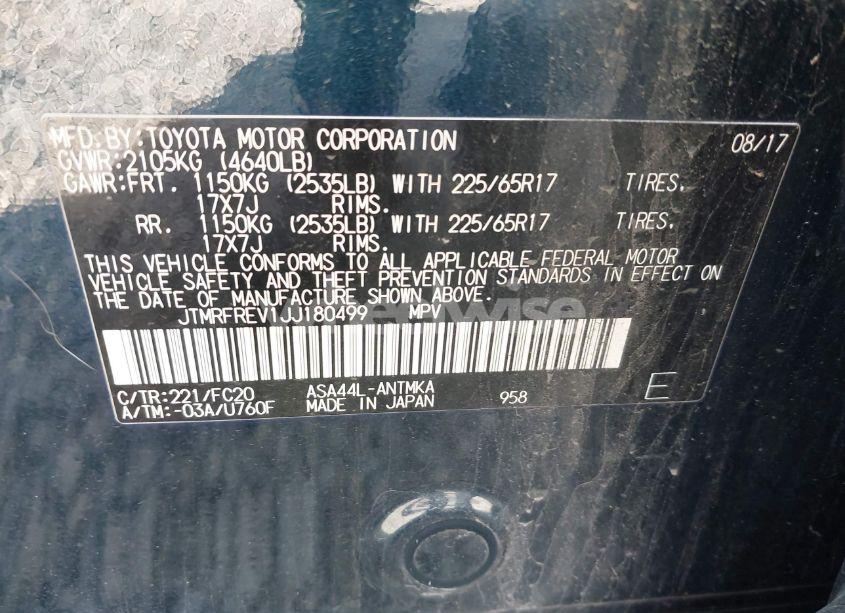 Photo 9 of 2018 Toyota Rav4 XLE (VIN JTMRFREV1JJ180499)