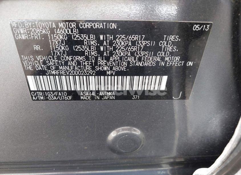 Photo 9 of 2013 Toyota Rav4 XLE (VIN JTMRFREV2DD023292)