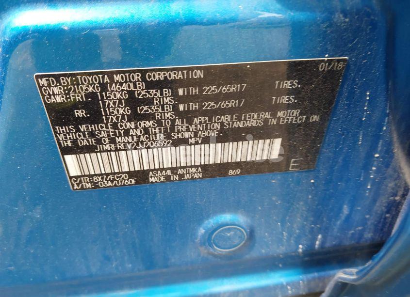 Photo 9 of 2018 Toyota Rav4 XLE (VIN JTMRFREV2JJ206592)