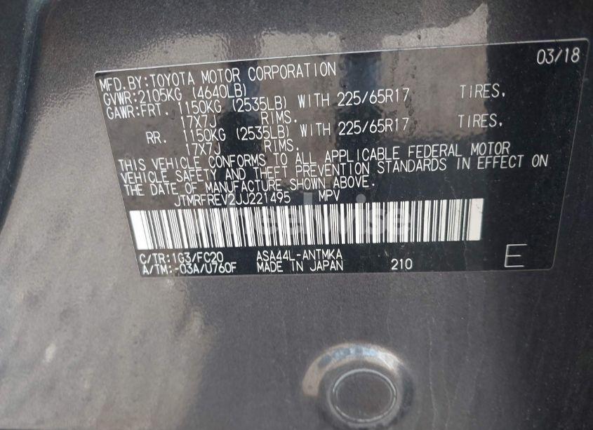 Photo 9 of 2018 Toyota Rav4 ADVENTURE/XLE (VIN JTMRFREV2JJ221495)