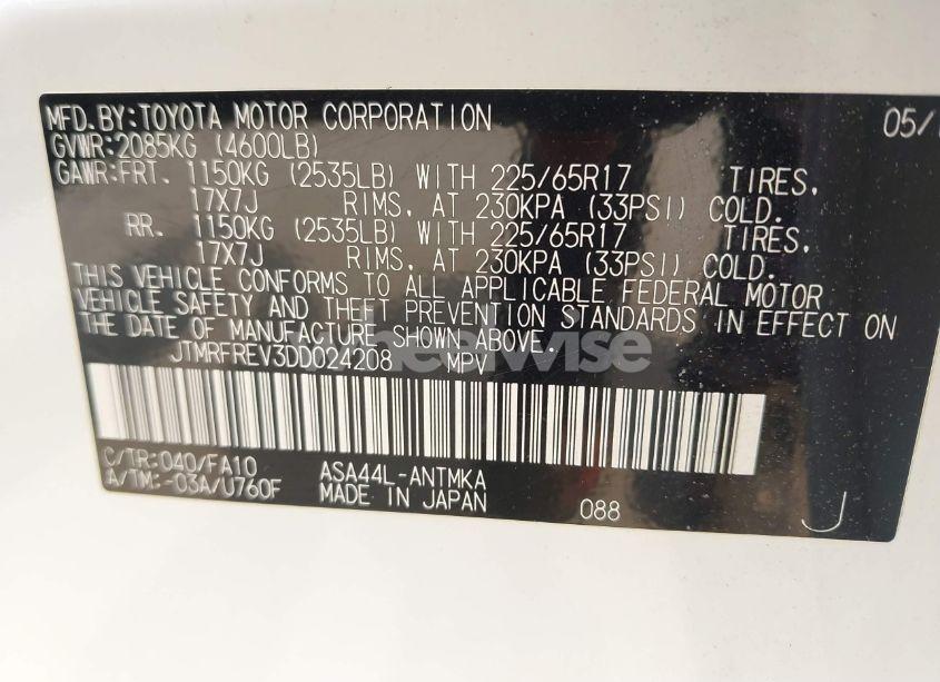 Photo 9 of 2013 Toyota Rav4 XLE (VIN JTMRFREV3DD024208)