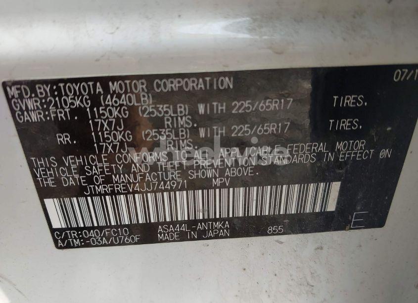 Photo 9 of 2018 Toyota Rav4 XLE (VIN JTMRFREV4JJ744971)