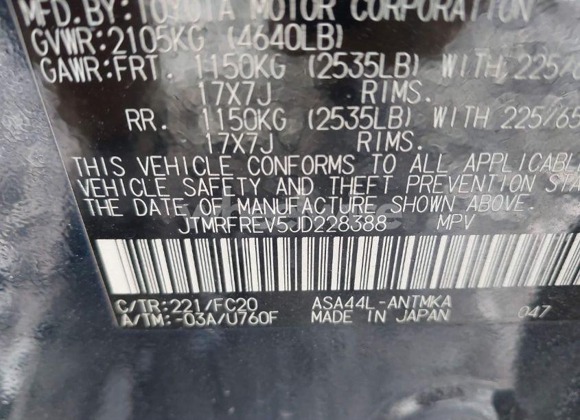 Photo 9 of 2018 Toyota Rav4 ADVENTURE/XLE (VIN JTMRFREV5JD228388)