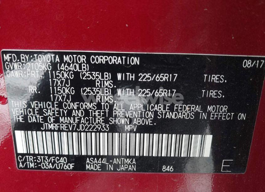 Photo 9 of 2018 Toyota Rav4 ADVENTURE/XLE (VIN JTMRFREV7JD222933)