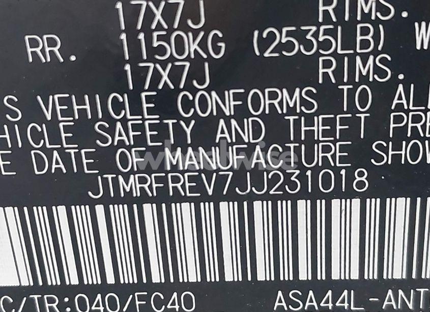 Photo 9 of 2018 Toyota Rav4 XLE (VIN JTMRFREV7JJ231018)