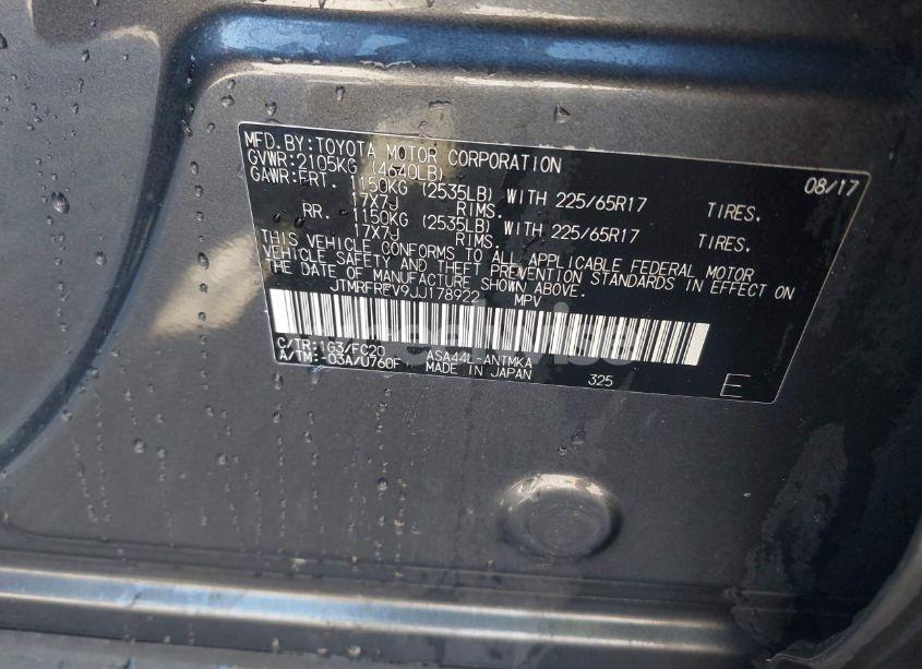 Photo 9 of 2018 Toyota Rav4 XLE (VIN JTMRFREV9JJ178922)