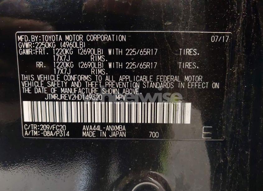 Photo 9 of 2017 Toyota Rav4 HYBRID XLE (VIN JTMRJREV2HD149320)