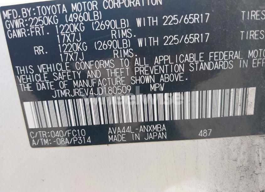 Photo 9 of 2018 Toyota Rav4 HYBRID LE (VIN JTMRJREV4JD180509)