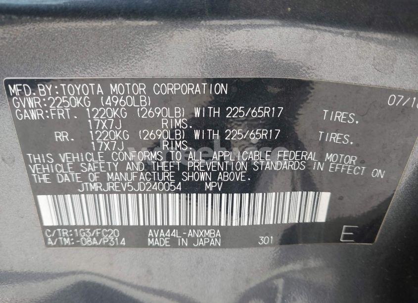 Photo 9 of 2018 Toyota Rav4 HYBRID XLE (VIN JTMRJREV5JD240054)