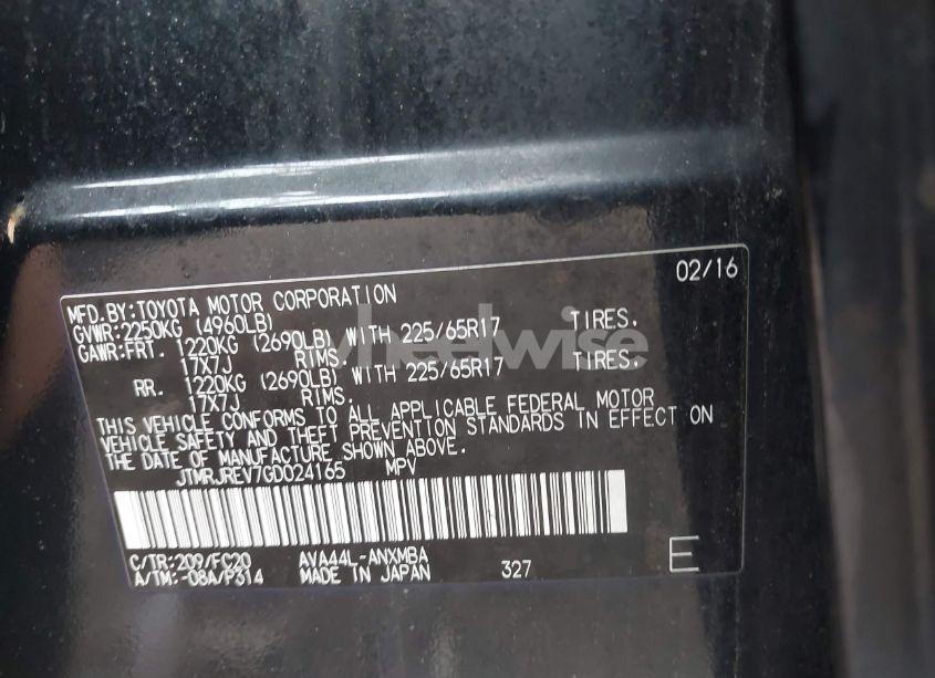 Photo 9 of 2016 Toyota Rav4 HYBRID XLE (VIN JTMRJREV7GD024165)