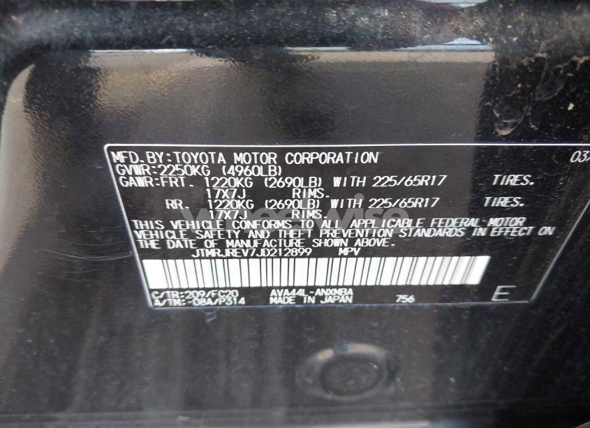 Photo 9 of 2018 Toyota Rav4 HYBRID LE (VIN JTMRJREV7JD212899)