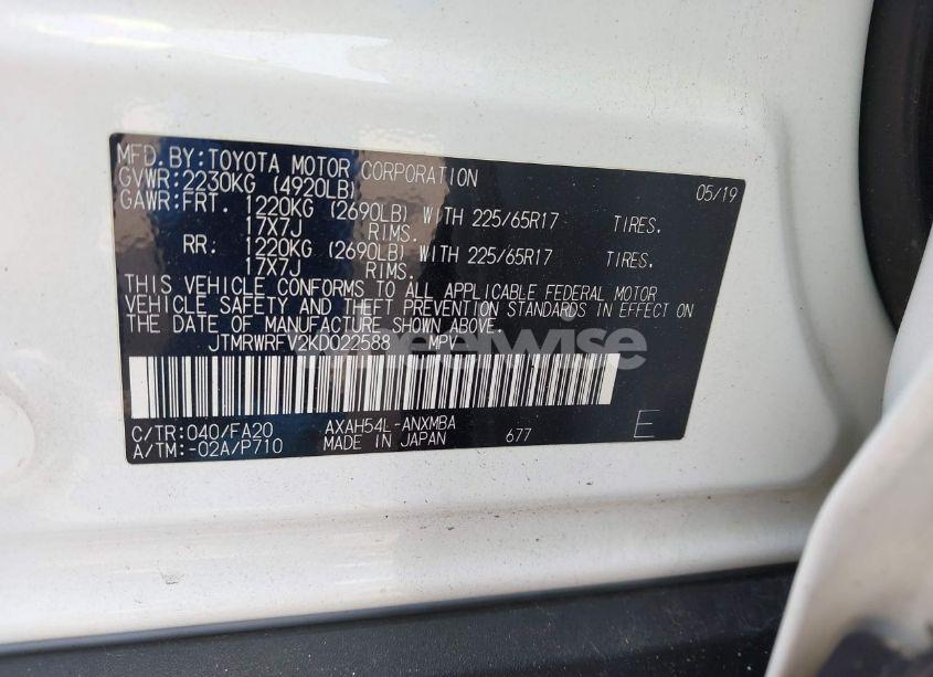 Photo 9 of 2019 Toyota Rav4 HYBRID XLE (VIN JTMRWRFV2KD022588)