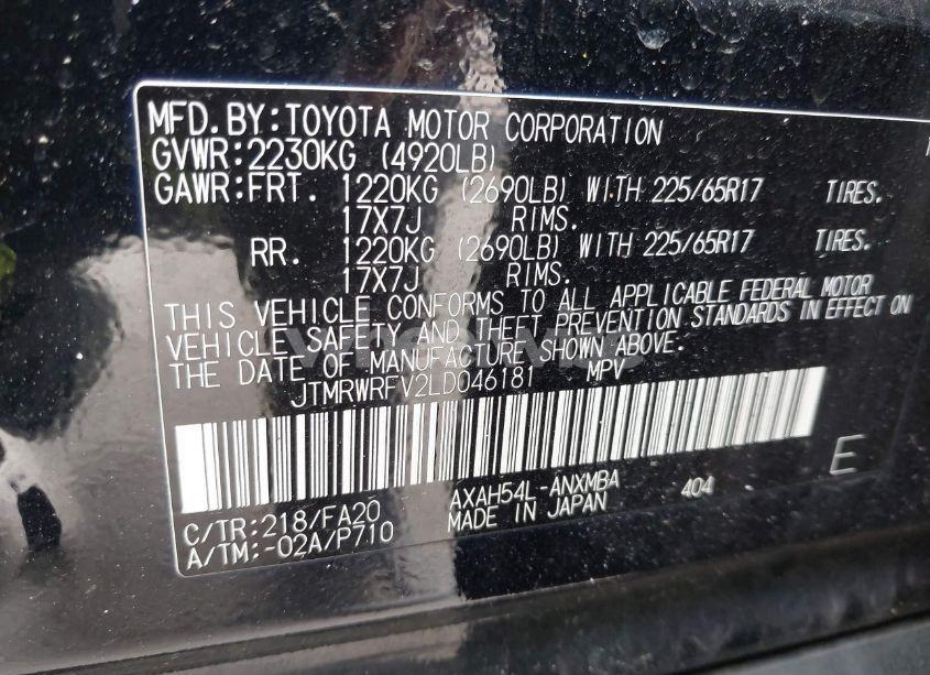 Photo 9 of 2020 Toyota Rav4 HYBRID XLE (VIN JTMRWRFV2LD046181)