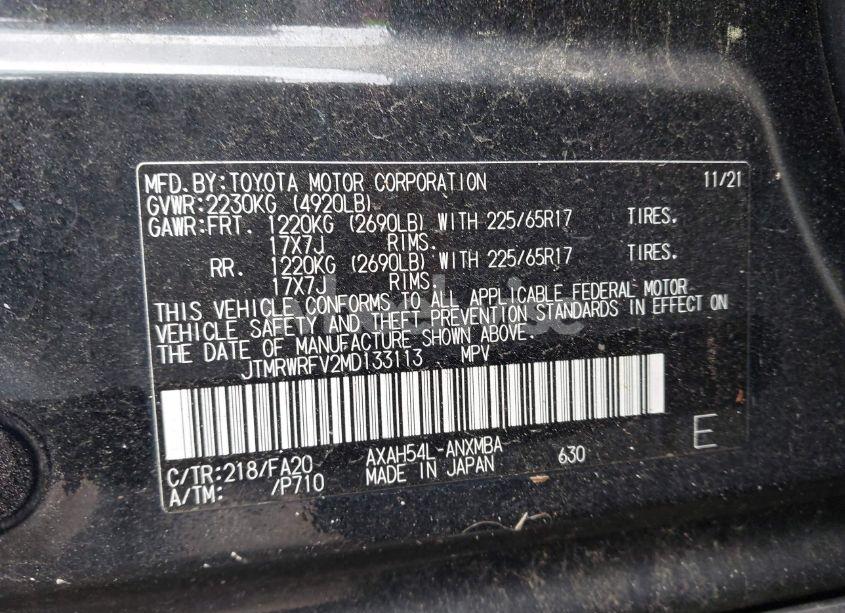 Photo 9 of 2021 Toyota Rav4 HYBRID XLE (VIN JTMRWRFV2MD133113)